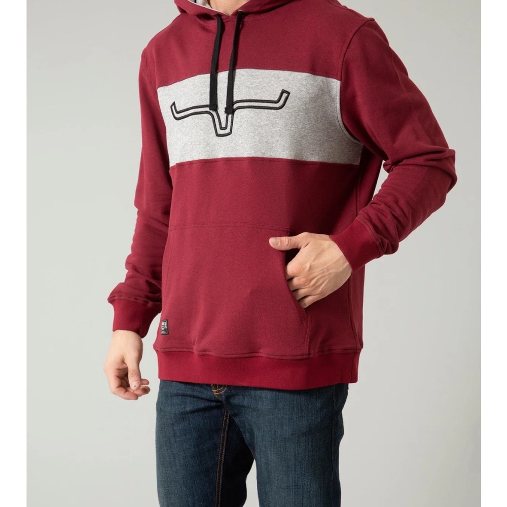 Stylish Maroon and Gray Men's Hoodie